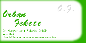 orban fekete business card